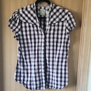 Roper Black and White Plaid Button-Down Shirt